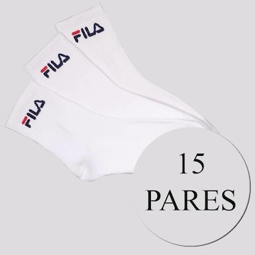 Kit Meias Fila com 15 Pares Cano Médio - Adulto