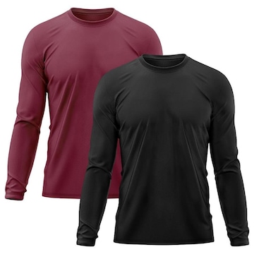 Kit 2x Camisas Térmicas Adriben Proteção Solar UV  50 - Masculina