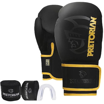 Kit Luva Boxe Pretorian First Fx2 Luva+Faixas+Protetor Bucal - Unissex