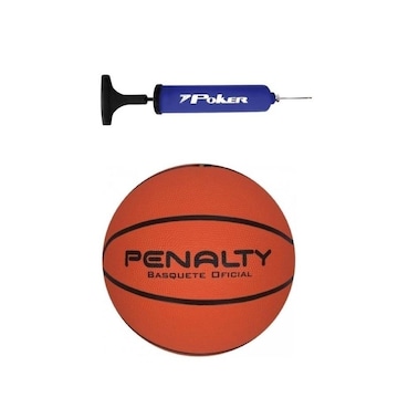 Kit Bola Penalty Basquete Playoff Ix + Bomba De Ar