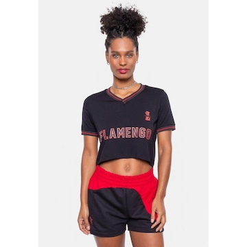 Blusa Cropped Starter Collab Flamengo Oficial - Feminina