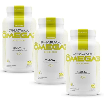 Kit 3X Ômega 3 Pharma Óleo de Peixe 90 Cáps - Fitpharma