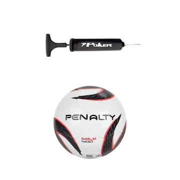 Kit Bola Futsal Penalty Max 500 Termotec + Bomba Preta