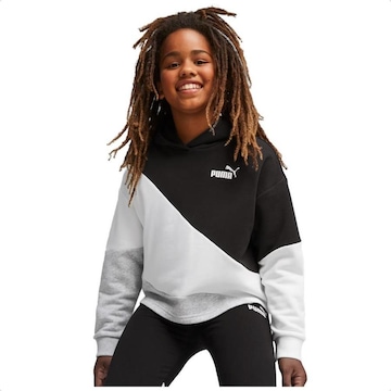 Blusão de Moletom com Capuz Puma Power Cat Hoodie Tr G - Infantil