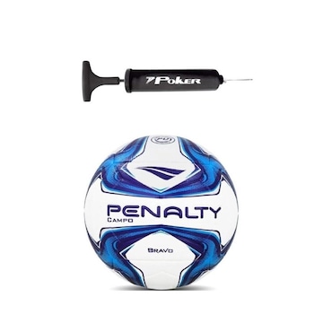 Kit Bola de Futebol de Campo Penalty Bravo Xxiv + Bomba de Ar