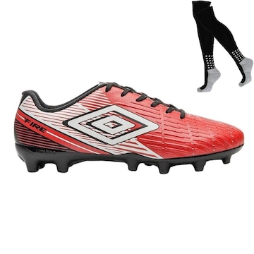 Chuteira de Campo Umbro Fire + Par de Meião - Adulto