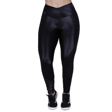 Calça Legging Orbis Fitness Cirre Liso Poliamida Cós Transpasse - Feminina