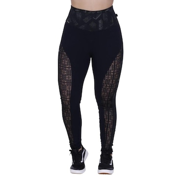 Calça Legging Orbis Fitness Tela Frente Tecido Refletivo - Feminina