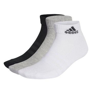 Kit Meia adidas Cano Médio Cushioned Logo - 3 Pares - Unissex