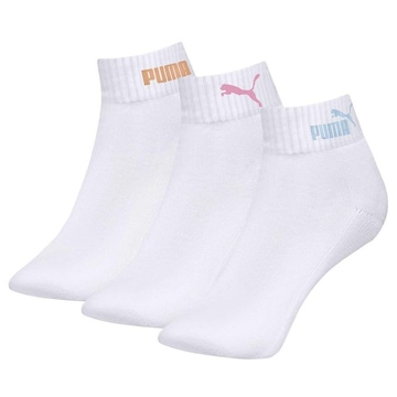 Meia Puma Esportiva - 3 Pares - Feminina