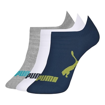 Meias Puma Sapatilha Invisível - 3 Pares - Infantil