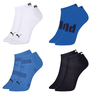 Meias Puma Sapatilha Esportiva - 4 Pares - Masculino