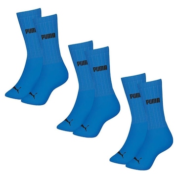 Meia Cano Longo Puma Esportiva - 3 Pares - Masculina