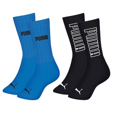 Meia Cano Longo Puma Esportiva - 2 Pares - Masculina