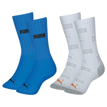 Meia Cano Longo Puma Esportiva - 2 Pares - Masculina