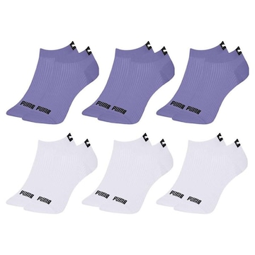 Kit Meia Puma Sapatilha Logo - 6 Pares - Feminina