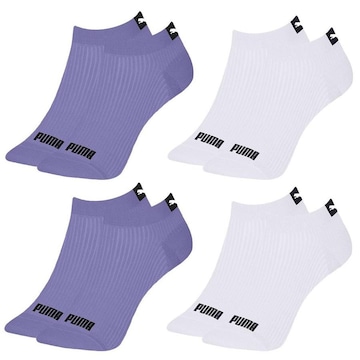 Kit Meia Puma Sapatilha Logo - 4 Pares - Feminina