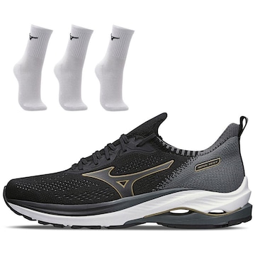 Tênis Mizuno Wave Zest + 3 Pares de Meia Cano Médio - Masculino