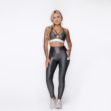 Conjunto Fitness Orbis: Calça Legging com Bolso + Top Tiras Bojo - Feminina