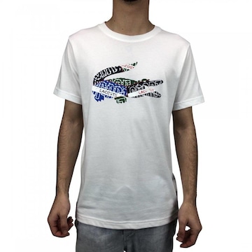 Camiseta Lacoste 3D Big Croc Lettering - Masculina