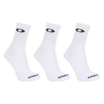 Kit Meias Oakley Cano Alto Essential Crew Sock com 3 Pares - Adulto