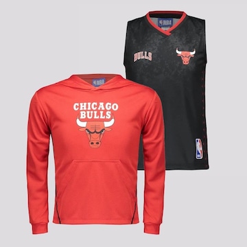 Kit Nba Blusão e Regata Chicago Bulls - Infantil