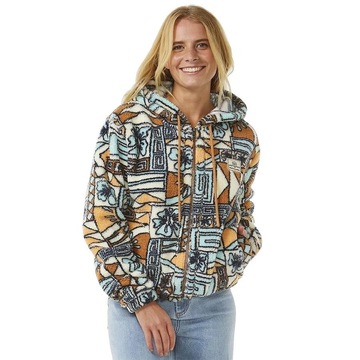 Blusão de Moletom Rip Curl Block Party Printed Fleece Dusty Blue - Feminino