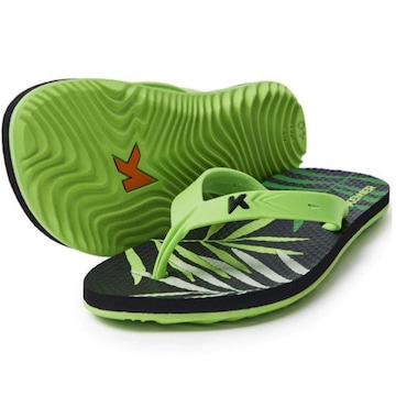 Sandália Kenner Summer Leaves Masculina - Preto e Verde