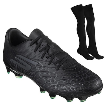 Kit Chuteira de Campo Skechers SKX 1.5 Academy + Meião - Adulto