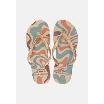 Chinelo Tropical Brasil Estampado Slim Gold - Feminino