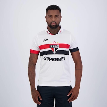 Camisa do São Paulo I 2024 New Balance com Patrocínio 10 Luciano - Masculina