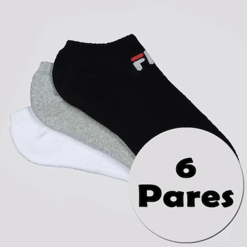 Kit Meias Fila com 6 Pares Cano Curto - Adulto