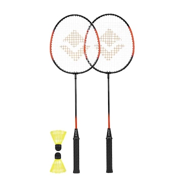 Kit Badminton Vollo com 2 Raquetes + 2 Petecas