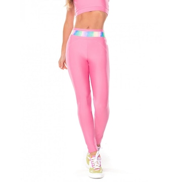 Calça Legging Fuso Cós Vestem Elastico Daisy Rosa Candy Vestem