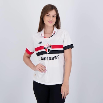 Camisa do São Paulo I 2024 New Balance com Patrocínio - Feminina