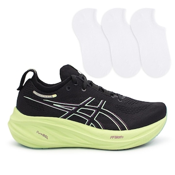 Kit Tênis Asics Gel-Nimbus 26 + 3 Pares de Meias - Feminino