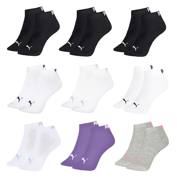 Kit Meia Puma Sapatilha Esportiva - 9 Pares - Feminina