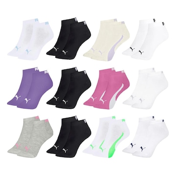 Kit Meia Puma Sapatilha Esportiva - 12 Pares - Feminina