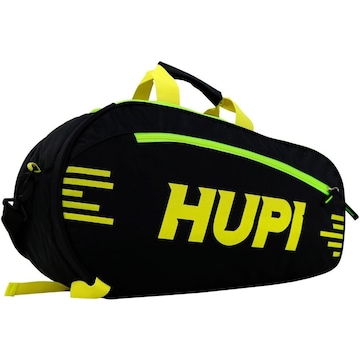 Raqueteira Hupi Pro Preto e Amarelo Neon para Beach Tennis e Padel