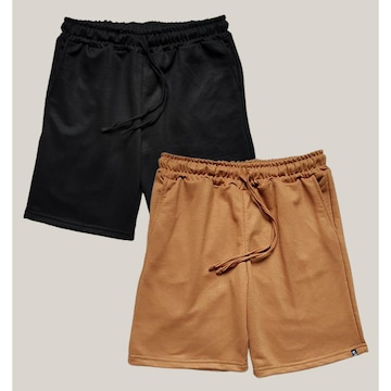 Kit 2x Bermudas de Moletom Wss Basic Masculina