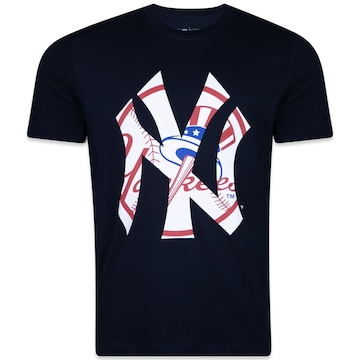 Camiseta New Era Regular Mlb New York Yankees World Of Logos Masculina