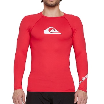 Camiseta Quiksilver Surf Ml All Times S25 Masculina Vermelho