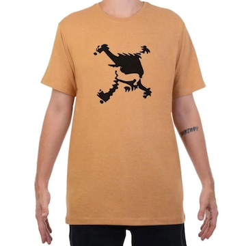 Camiseta Oakley Heritage Skull Tee Masculina - Bege e Preto