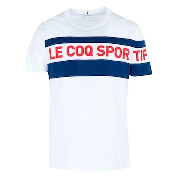 Camiseta Ess Saison 2 Tee Clip Branco e Azul - Le Coq Sportif - Le Coq Sportif - Masculino