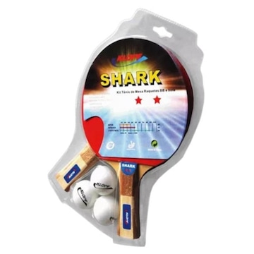 Par de Raquete Klopf Shark + 3 Bolinhas