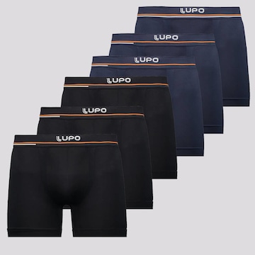 Cueca Boxer Lupo Blue Nights - 6 Unidades