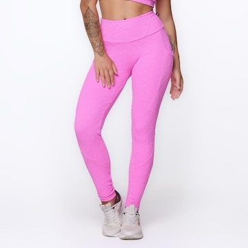 Calça Legging Orbis Fitness Bolso Lateral Jacquard Poliamida - Feminina