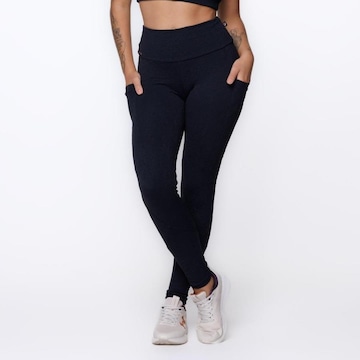 Calça Legging Orbis Fitness Bolso Lateral Jacquard Poliamida - Feminina