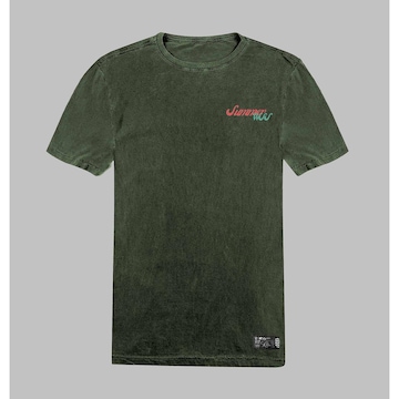 Camiseta Estonada Verde Masculina L a Summer Algodão Prime Wss