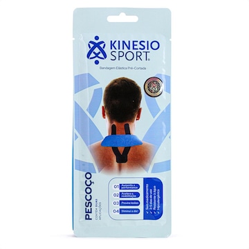 Bandagem Elastica Adesiva Kinesiosport Pré-Cortada Pescoço 25Cm e 15Cm - Unissex